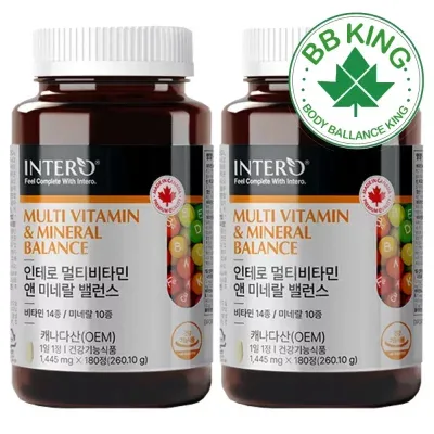 인테로 종합비타민 12개월 멀티비타민앤미네랄 복합 영양제 성인 남성 여성 캐나다 청소년 학생 포맨포우먼