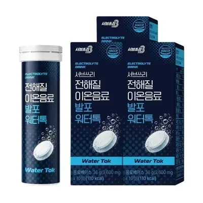 솔리치 전해질 이온음료 발포 워터톡 10정 3박스 (총 30정) 미네랄 전해질 수분충전 수분보충