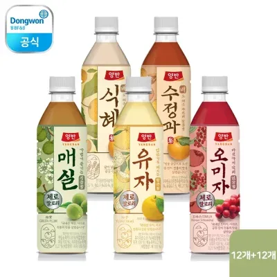 동원 양반 전통음료 배식혜 매실 배수정과 오미자 유자 500ml 12개+12개(총 24개)