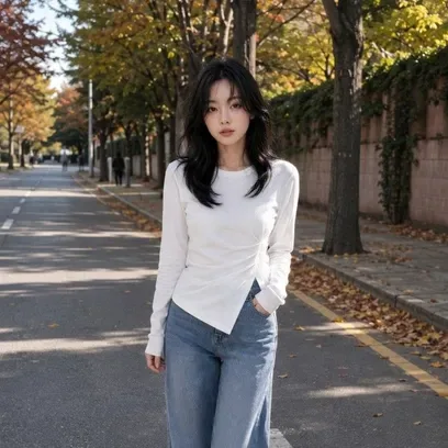(더틸버리) 언밸런스 셔링 롱슬리브 티셔츠 TS9N0TS031