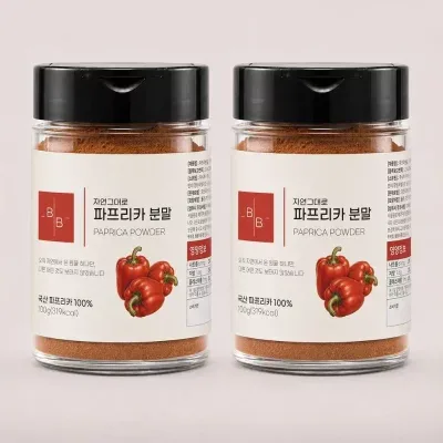 비오바이 국산 100% 자연그대로 파프리카분말 100g 2통 용기형 천연조미료