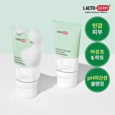 락토덤 피부에 유익한 어성초 수분 클렌징폼 130ml 2개 (미산성 저자극 클렌저)