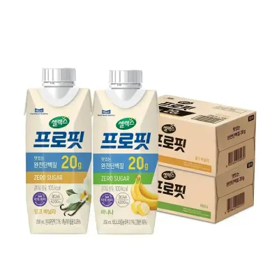 셀렉스 프로핏 밀크 바닐라, 250ml, 18개 + 셀렉스 프로핏 바나나, 250ml, 18개 1개