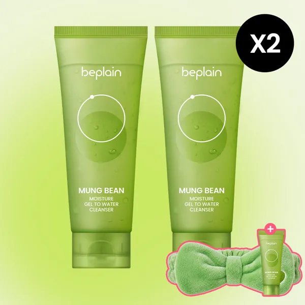 비플레인 녹두 수분 젤 투 워터 클렌저 170ml, 2개