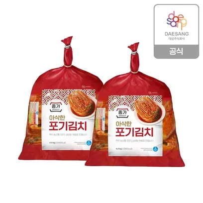 종가 아삭한 포기김치8.8kg(4.4kg x 2ea )