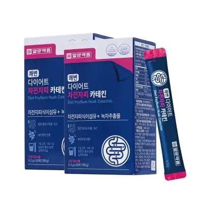 일양약품 쾌변 다이어트 차전자피 카테킨 6.3g 30포 2박스 식이섬유 체지방감소 건강기능식품