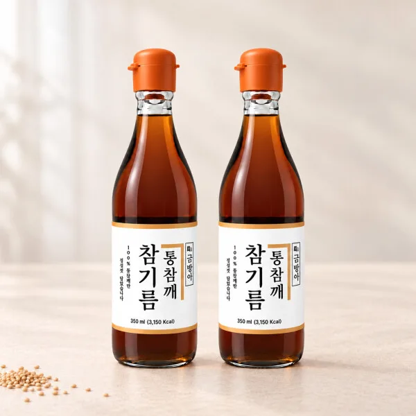 금방아 통참깨 100% 참기름 350ml 3개