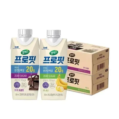 셀렉스 프로핏 바나나, 250ml, 18개 + 셀렉스 프로핏 모카 초콜릿, 250ml, 18개 1개