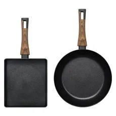 실바트 인덕션 까리노 프라이팬 세트 2개, 블랙, 계란말이팬 24cm + 프라이팬 28cm, 1세트