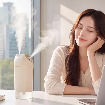 프롬비 간편 휴대용 500ml 더블미스트 미니가습기 사무실 책상
