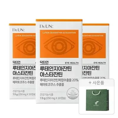 닥터언 루테인 지아잔틴 아스타잔틴 30캡슐, 3개 + 쇼핑백